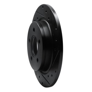 Volvo V50 Brake Rotor (1) - Rear Right - R1 Concepts - Drilled & Slotted - Black - `04-`13